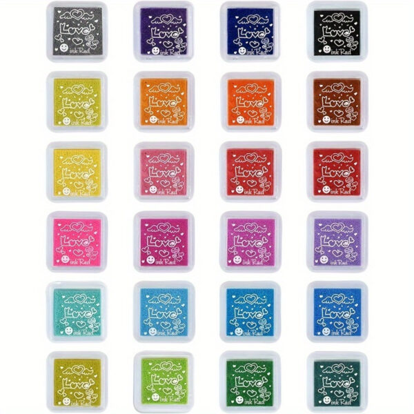 12-Color Stamp Pad Set for Crafts, Scrapbooking & Fingerprint Art - Perfect for DIY Projects & Birthday Parties