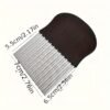 Stainless steel wave-shaped potato slicer, designed for cutting potatoes into wavy, uniform slices.