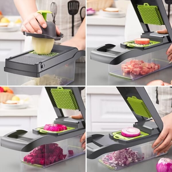 4pcs Multifunctional Vegetable Chopper Set for quick and easy vegetable cutting and dicing.