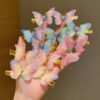 Sparkling Butterfly Hair Clip Set for Girls - Colorful Rhinestone & Mesh Designs, Alloy Construction, Fashionable Accessories.