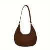 Fashion top-handle handbag for women in black, khaki, and green with solid color design, fixed shoulder straps, faux leather lining, and zipper closure.