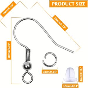 WINKIT 600pcs Hypoallergenic Earring Making Kit - Iron Jewelry Parts, Earring Hooks, Jump Rings, and Rubber Backs for DIY Crafts