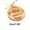 25pcs classic wooden Jesus name ornaments for Christmas and Easter tree decorations