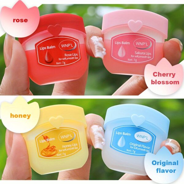 4 PCS moisturizing lip balm set, hydrating lip care for dry lips with long-lasting moisture, perfect for Christmas and Valentine's Day gifts.