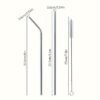10pcs stainless steel straw set with cleaning brushes for reusable, eco-friendly sipping