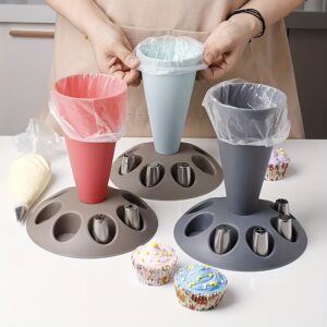 Deluxe cake decorating kit with reusable piping bags and couplers, made of durable polypropylene for home and professional bakers.