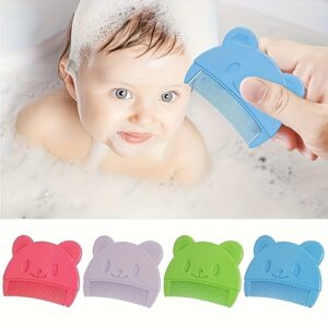 Bear-Shaped Newborn Comb for Gentle Scalp Massage and Hair Care, Suitable for 0-3 Year Olds with ABS Handle.