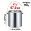 Large capacity stainless steel double-walled ice bucket with lid for champagne, beer, and wine.