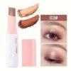 2-color pearly glitter eyeshadow stick, waterproof, sweat-proof, smudge-proof, long-lasting, colorfast eyeshadow, perfect for music festivals, infused with plant squalane.