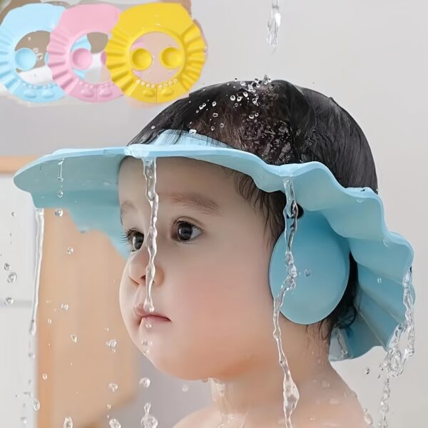 Youngsters' Waterproof Shampoo Cap with Ear Protection - Bathing & Hair Washing Accessory for Kids