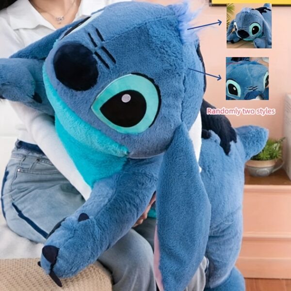 1pc Disney Stitch Plush Cushion Pillow - Soft Polyester Fabric, Cartoon Character Toy for Home & Car Decor