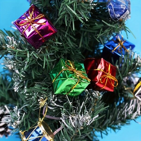 12pcs 2.5cm foam Christmas tree pendants, perfect for decorating trees, gift bags, and homes for Christmas 2024.