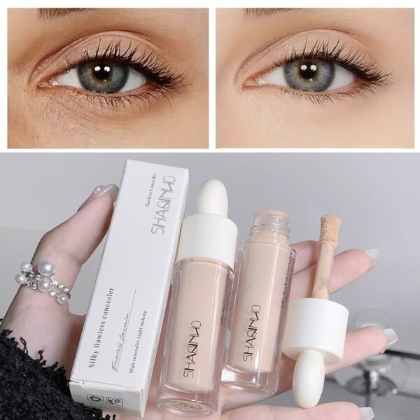 Silk Smooth Concealer Liquid for under-eye and blemish coverage, medium coverage, waterproof, and sweat-resistant.