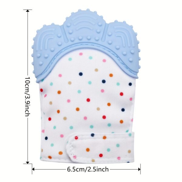 2-Pack of Dot-Patterned Teething Gloves - Silicone Teething Mitts for Babies, Scratch-Resistant Protective Gloves for 0-12 Months