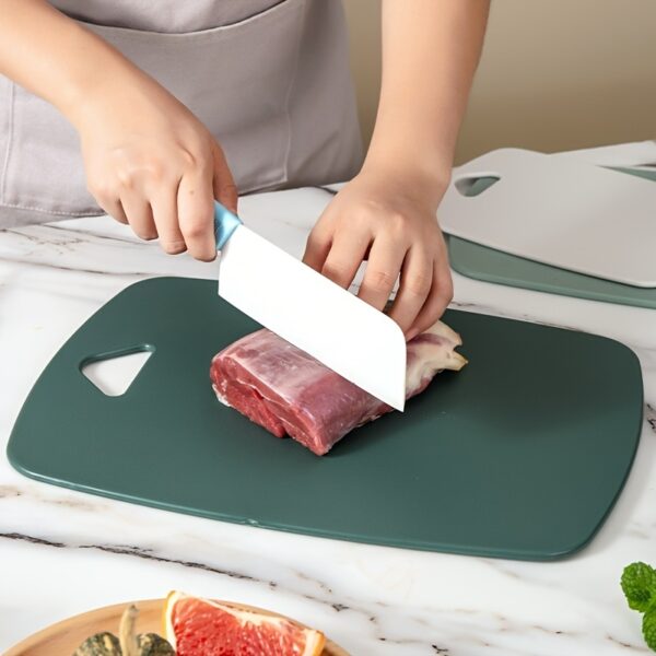 3-piece plastic cutting board set, dishwasher safe, for easy food prep and cleaning.