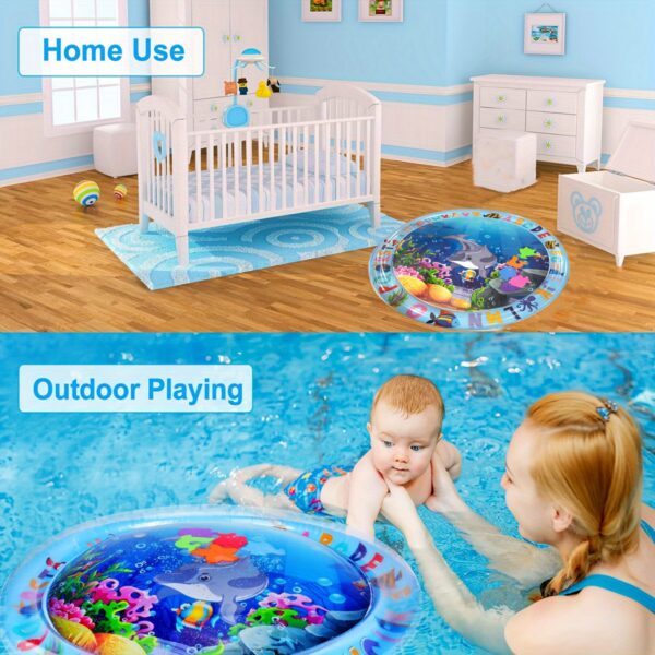 PVC Inflatable Baby Water Play Mat Ocean Themed Sensory Activity for Infants & Toddlers