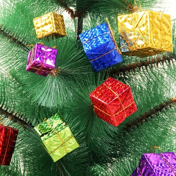 12pcs 2.5cm foam Christmas tree pendants, perfect for decorating trees, gift bags, and homes for Christmas 2024.