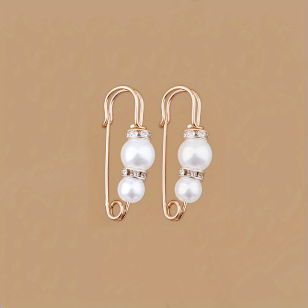 2pcs/set faux pearl pants waist pin, trousers waist pin, waist circumference change fixed brooch for adjustable fit and style.