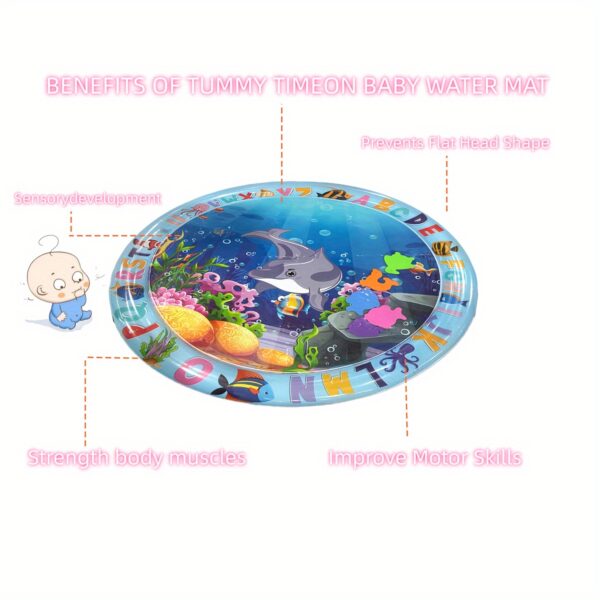 PVC Inflatable Baby Water Play Mat Ocean Themed Sensory Activity for Infants & Toddlers