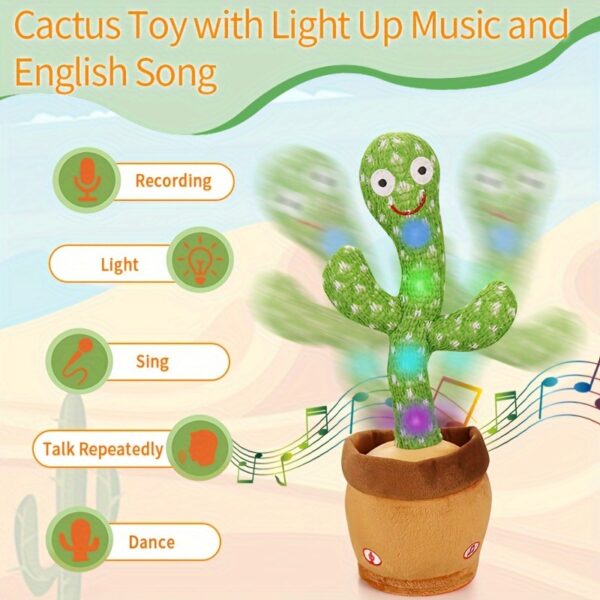 Interactive Talking & Singing Cactus Plush Toy - Dancing, Glowing, Repeats What You Say - Perfect for Gifts