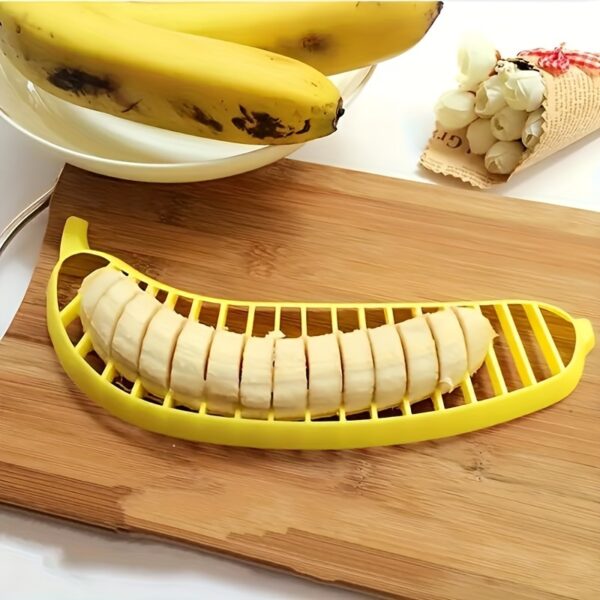 Multifunctional manual fruit slicer and cutter for easy, precise slicing of fruits and vegetables.