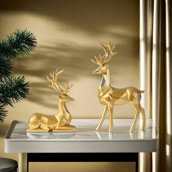 2pcs reindeer statue set for Christmas, New Year, wedding, and home décor