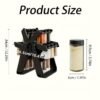 360° rotating spice rack with 18 glass jars, designed for easy access and space-saving storage.
