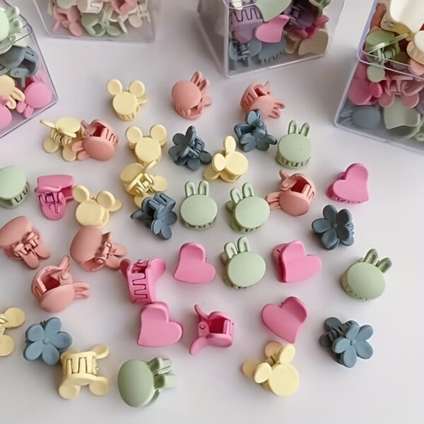 30pcs Cute Bunny & Floral Hair Clips - Colorful Resin Barrettes for Girls, Perfect for Gifts or Casual Attire