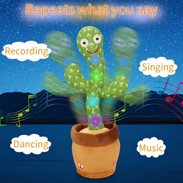 Interactive Talking & Singing Cactus Plush Toy - Dancing, Glowing, Repeats What You Say - Perfect for Gifts