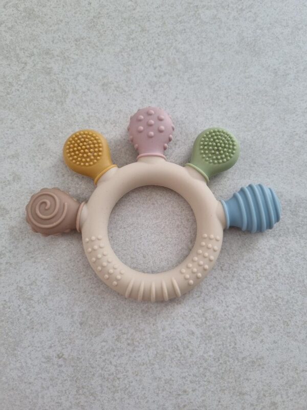 BPA Free Baby Silicone Teether - Cute Teething Ring Toy for Boys and Girls, Soft Texture for Baby's Teething Relief