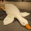 1pc Contemporary White Goose Plush Pillow Toy - 100% Animal Themed Cuddly Doll, Machine Washable, Non-Woven Fabric