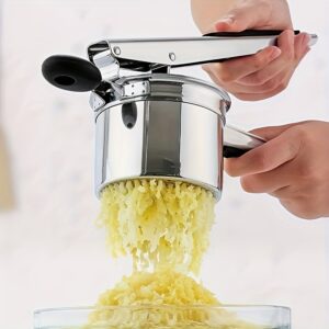 3-in-1 stainless steel potato masher, ricer, and press for versatile food preparation