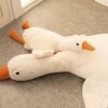 1pc Contemporary White Goose Plush Pillow Toy - 100% Animal Themed Cuddly Doll, Machine Washable, Non-Woven Fabric