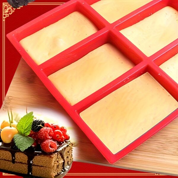 9-cavity silicone mini loaf pan for baking individual portions of bread, cakes, or desserts