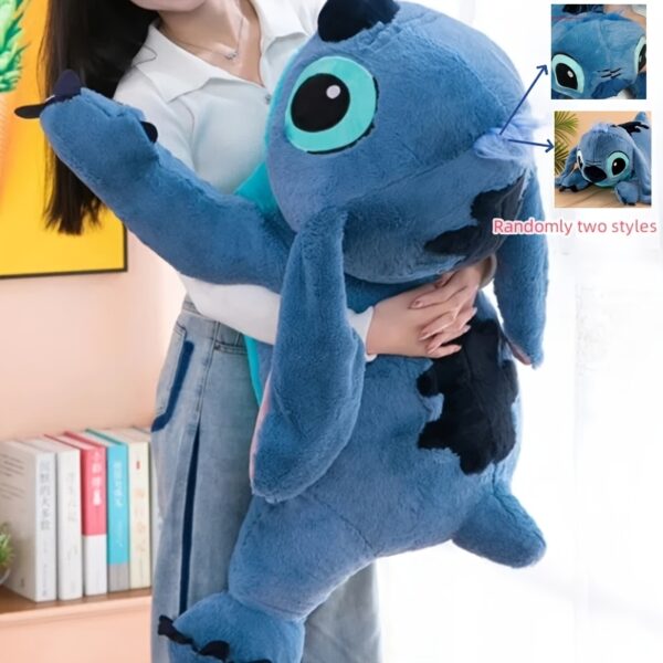 1pc Disney Stitch Plush Cushion Pillow - Soft Polyester Fabric, Cartoon Character Toy for Home & Car Decor