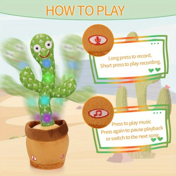 Interactive Talking & Singing Cactus Plush Toy - Dancing, Glowing, Repeats What You Say - Perfect for Gifts