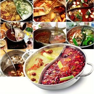 Stainless Steel Double Flavor Hot Pot 28cm for cooking hot pot dishes