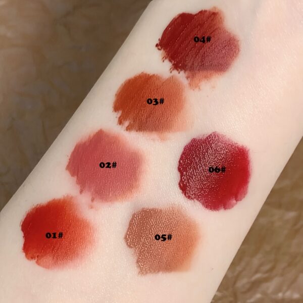 6pcs/set lip glaze matte velvet lipstick set with long-lasting, fade-resistant lip mud texture, ideal for students.