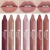 12 colors misty matte lipstick, moisturizing lip gloss with easy-to-apply color rendering, rotating lipstick pen for smooth lip makeup.