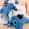 1pc Disney Stitch Plush Cushion Pillow - Soft Polyester Fabric, Cartoon Character Toy for Home & Car Decor