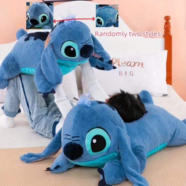 1pc Disney Stitch Plush Cushion Pillow - Soft Polyester Fabric, Cartoon Character Toy for Home & Car Decor