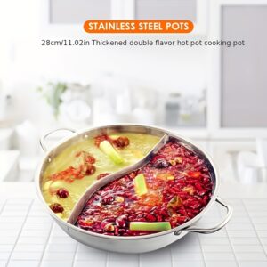 Stainless Steel Double Flavor Hot Pot 28cm for cooking hot pot dishes