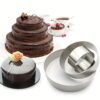 Stainless Steel Cake Rings Set of 3 for precise cake shaping and professional baking.