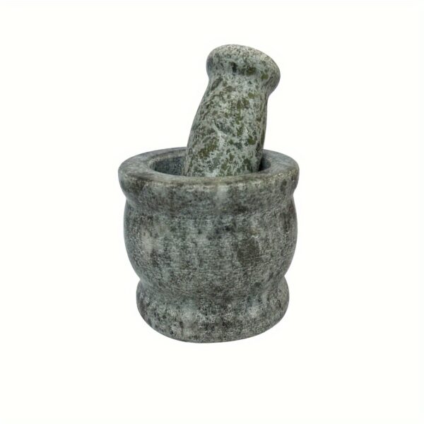 Granite mortar and pestle set for grinding spices, herbs, and small ingredients