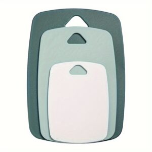 3-piece plastic cutting board set, dishwasher safe, for easy food prep and cleaning.