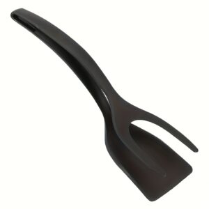 2-in-1 non-stick pan flipper for pancakes, eggs, and more; durable polypropylene spatula with hanging hole.