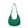 Fashion top-handle handbag for women in black, khaki, and green with solid color design, fixed shoulder straps, faux leather lining, and zipper closure.