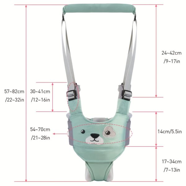 Baby walking harness with handheld assistant belt, detachable crotch, safety harness for toddlers, walking learning helper, perfect gift for Christmas, Halloween, or Thanksgiving.