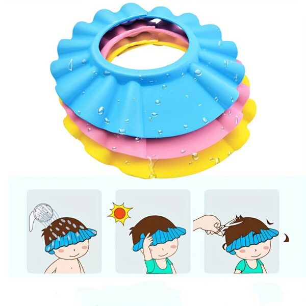 Youngsters' Waterproof Shampoo Cap with Ear Protection - Bathing & Hair Washing Accessory for Kids