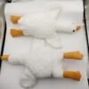 1pc Contemporary White Goose Plush Pillow Toy - 100% Animal Themed Cuddly Doll, Machine Washable, Non-Woven Fabric